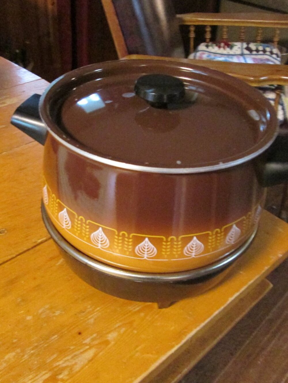West Bend boho 70s Brown lazy day slo cooker 3 pc